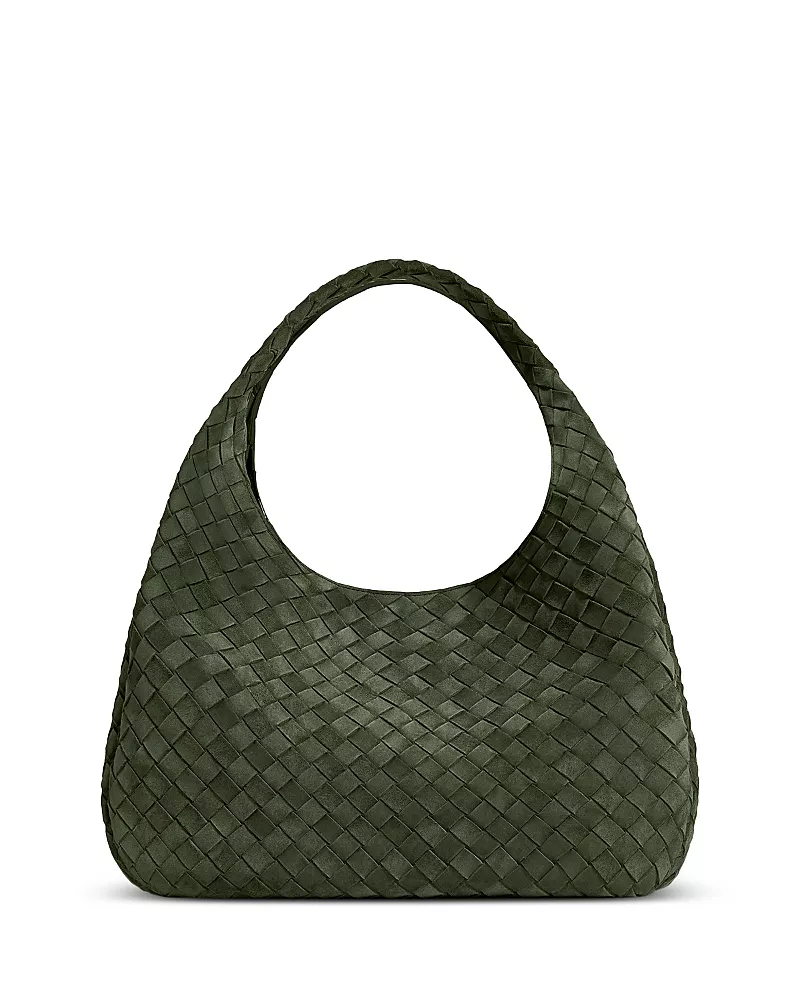 Bottega Veneta Campana Large Intrecciato Suede Leather Shoulder Bag
