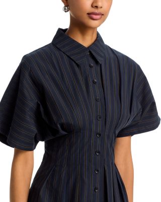 Stripe Panel Waist Midi Dress - Exclusive - thumbnail 3
