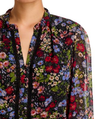 Ditsy Floral Long Sleeve Mini Dress - Exclusive - thumbnail 3