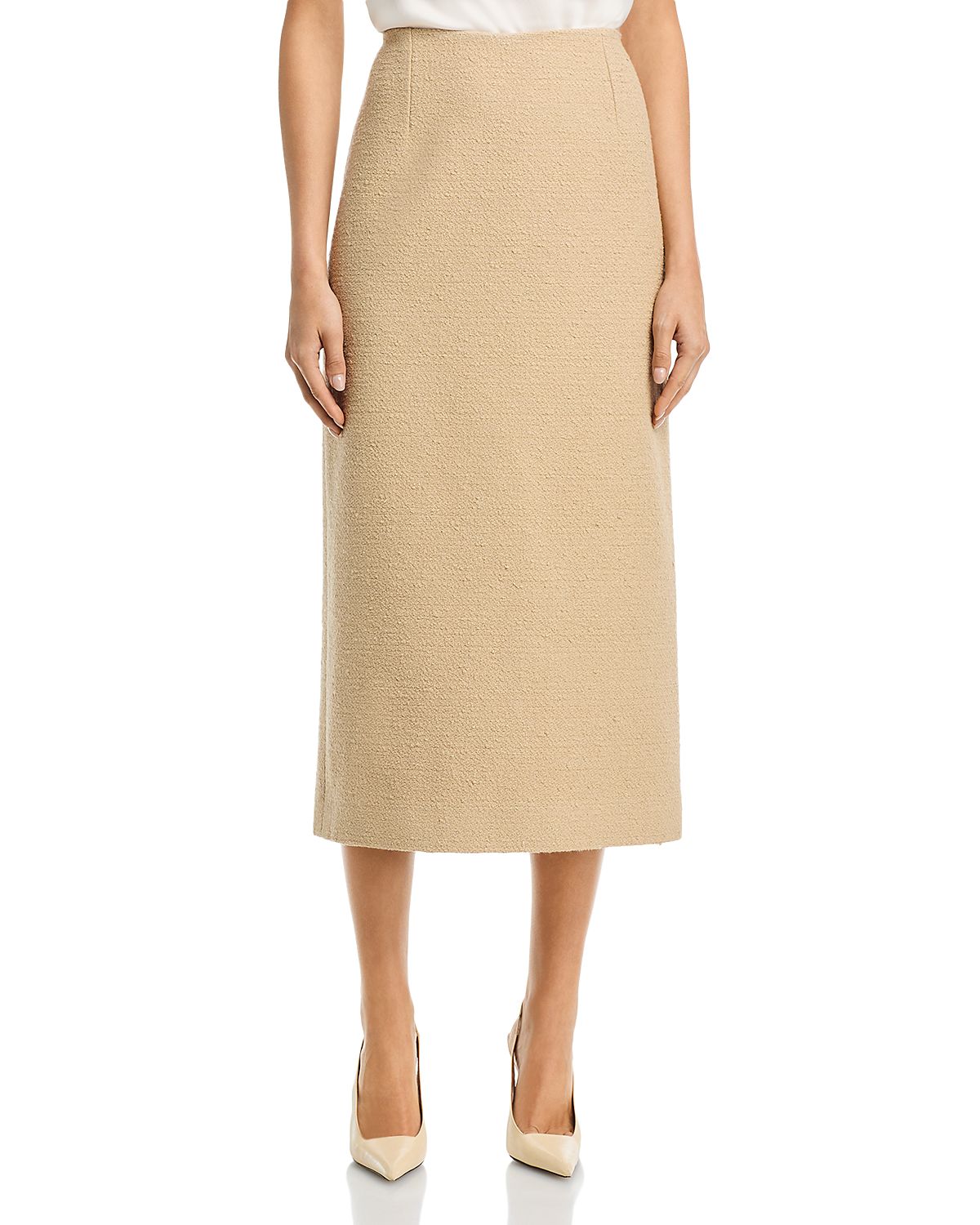 Oscar de la Renta Cotton Wool Tweed Pencil Skirt