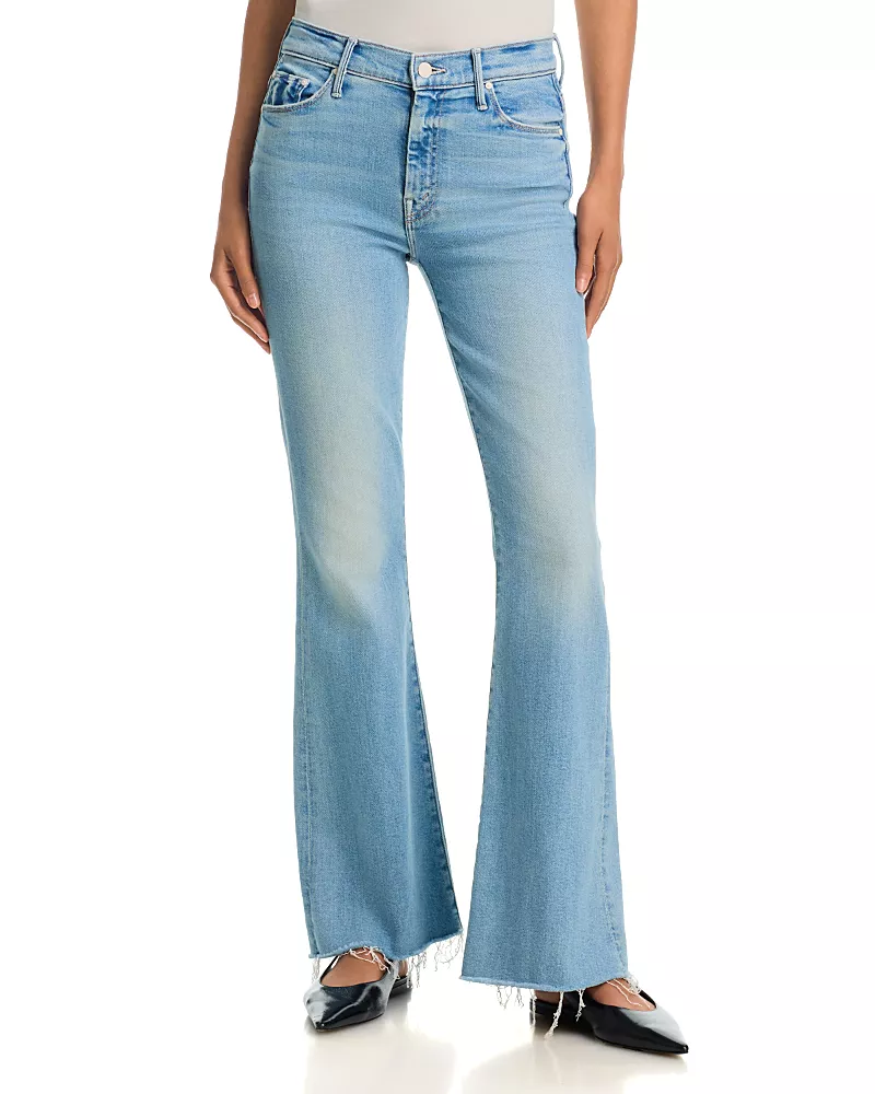 Mother The Weekender Mid Rise Flared Jeans in Wish Upon a Star