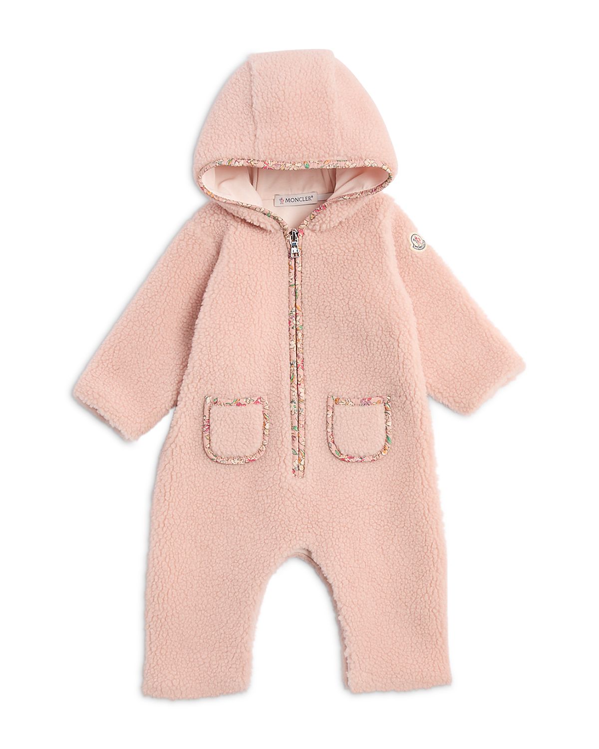 Moncler Girls' Hooded Teddy Fleece Romper - Baby