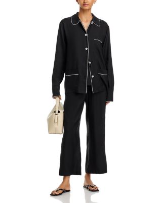 Piped Silk PJ Top & Trousers