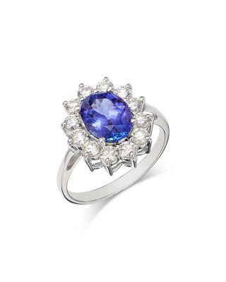 Tanzanite & Diamond Ring in 14K White Gold