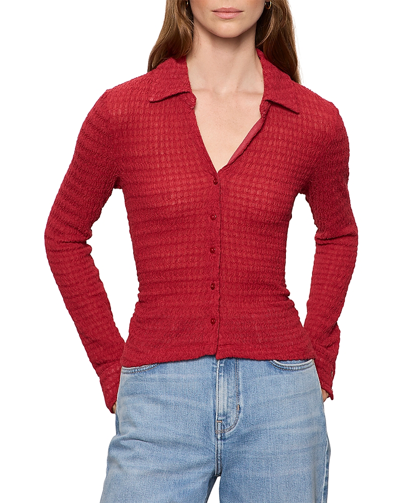 Sanctuary Juno Textured Button Front Top
