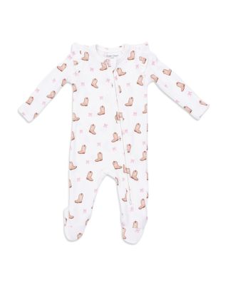 Girls' Mini Cowgirl Boots 2 Way Zipper Ruffled Sleeve Footie - Baby