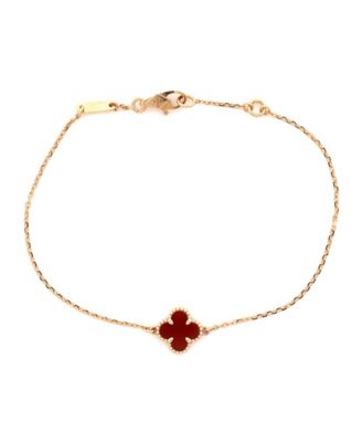  Sweet Alhambra Bracelet 18K Rose Gold and Carnelian