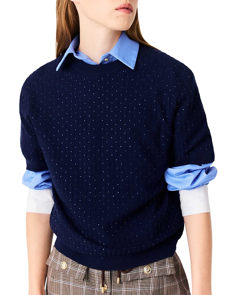 Maje Tonal Rhinestone Sweater