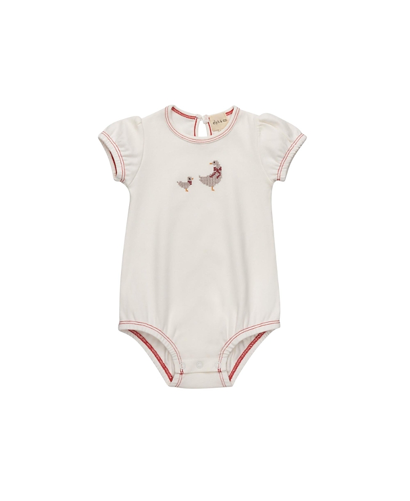 Ely's & Co. Girls' Cross Stitch Duckling Collection Romper - Baby