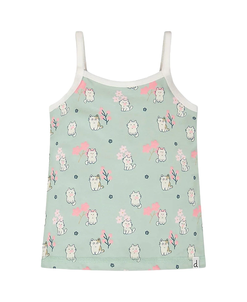 Deux par Deux Girls' Organic Cotton Kitten Tank Underwear - Little Kid, Big Kid