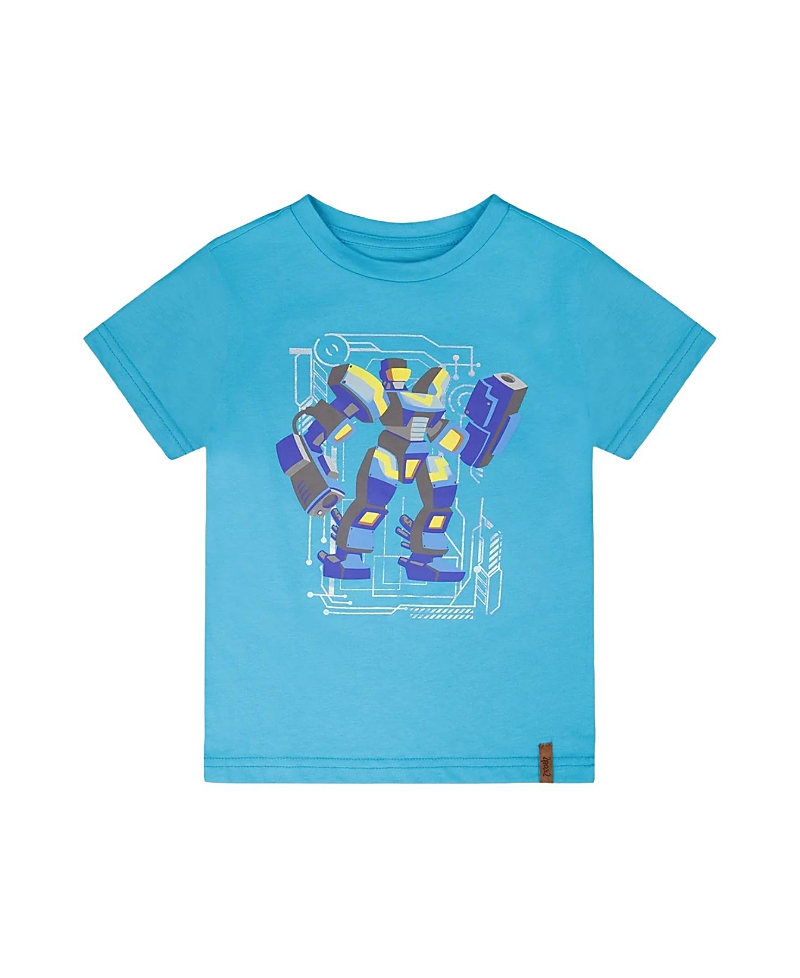 Deux par Deux Boys' Organic Cotton Jersey Chest Graphic Short Sleeve T-Shirt - Little Kid
