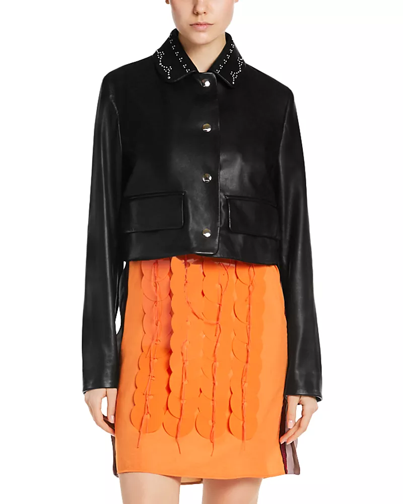 Marni Leather Studded Collar Jacket