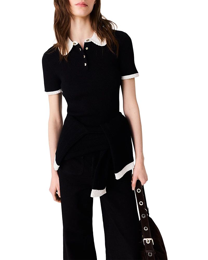 Maje Short Sleeve Polo Shirt