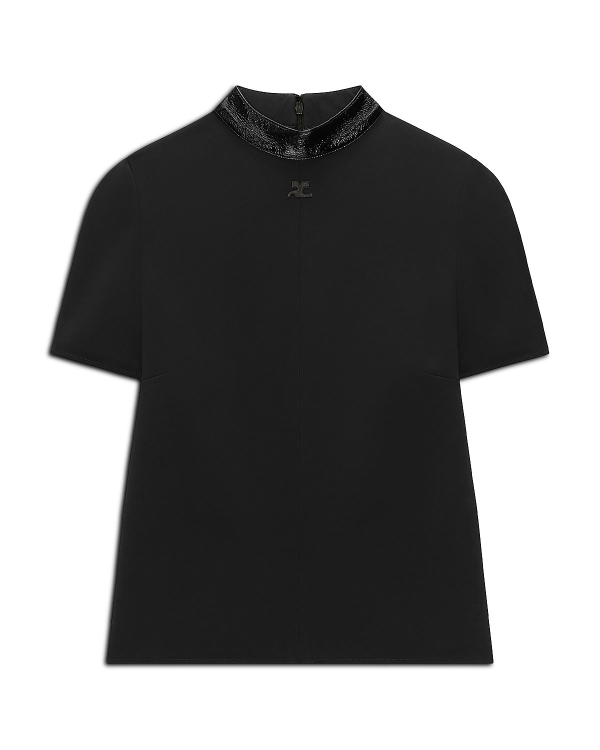 Courreges Vinyl Collar Heritage Short Sleeve Top