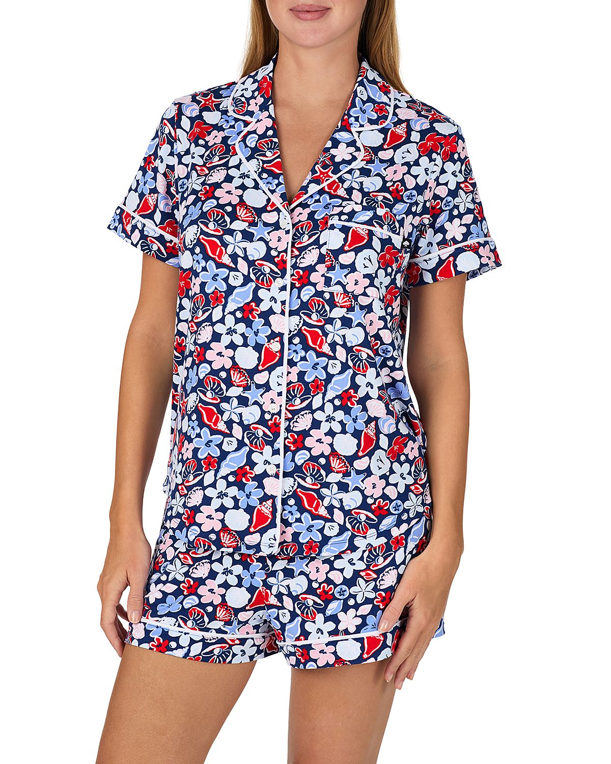 kate spade new york Brushed Jersey Short Sleeve Boxer Pajama Set