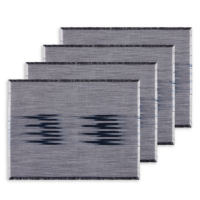 Peshtemal Ikat Cotton Fringe  Placemats, Set of 4