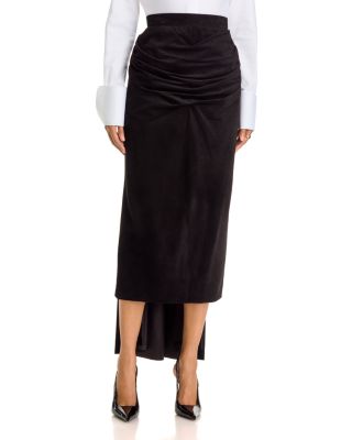 Suede Sash Midi Skirt