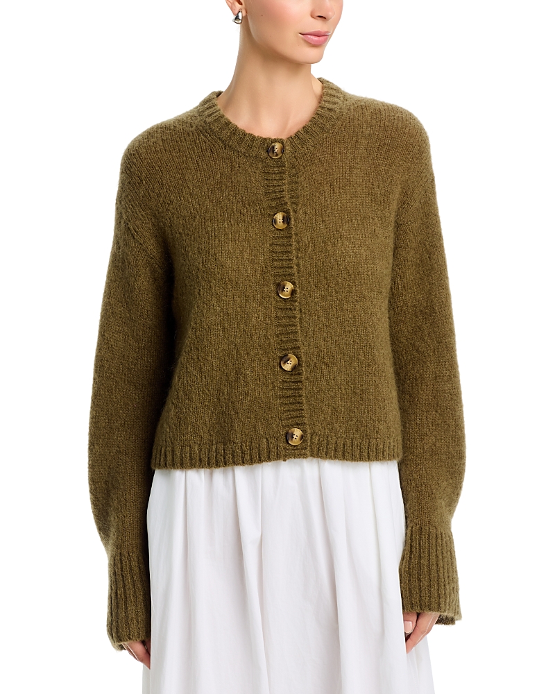 By Malene Birger Cierrou Soft Crewneck Cardigan In Hunt