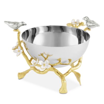 Lovebirds Silver & Gold Nut Bowl