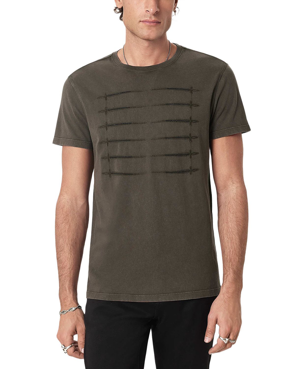 John Varvatos Embroidered Sword Graphic T-Shirt