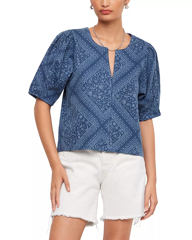 Fifteen Twenty Poof Split Neck Blouse