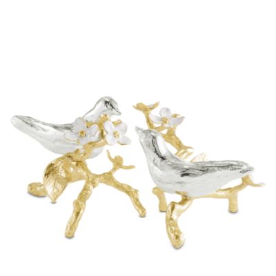 Lovebirds Silver & Gold Decorative Object Pair