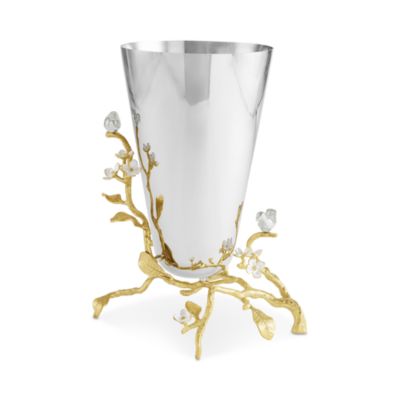 Lovebirds Silver & Gold Medium Vase