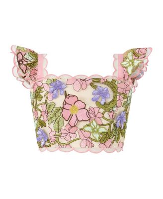  Girls' Bonnie Sleeve Embroidered Top - Little Kid, Big Kid