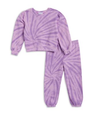 Girls' Clematis Tie Dyed Long Sleeved Sweatshirt & Pants Set - Little Kid