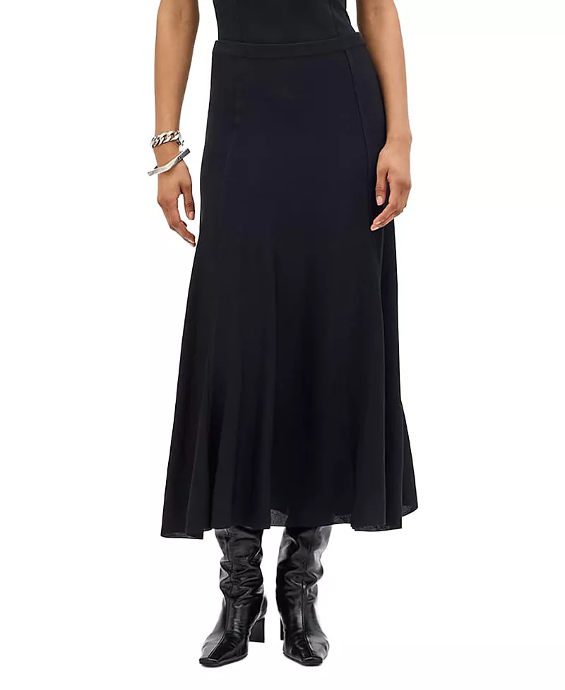 Another Tomorrow Seamed Flare Skirt