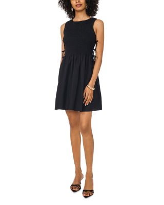 Smocked Side Tie Mini Dress