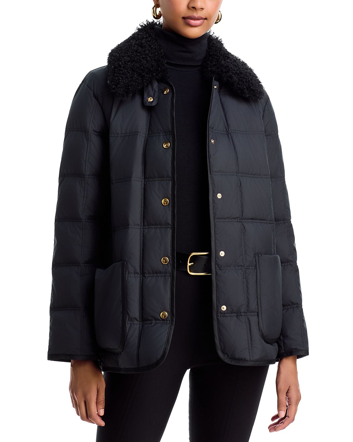Moncler Cygnes Belted Down Jacket