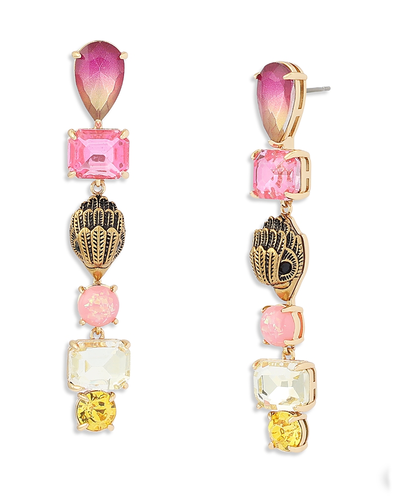 Kurt Geiger London Signature Eagle Stone Linear Drop Earrings