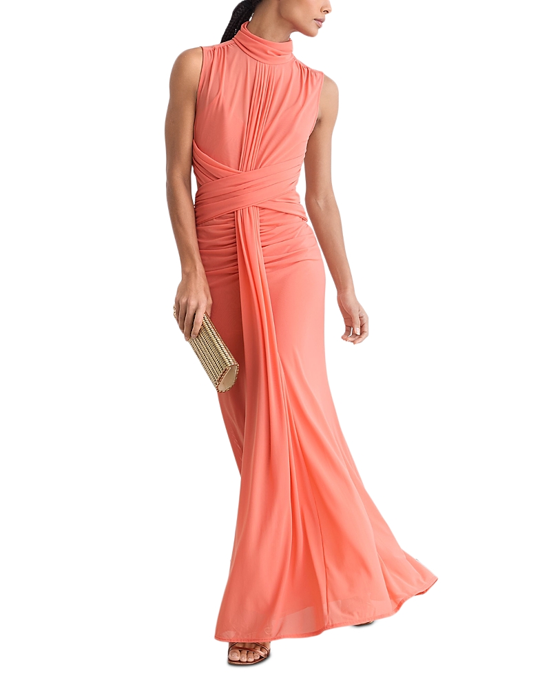 Reiss Starla Ruched Mesh Maxi Dress