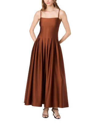 Slinky Satin Pleated Dress