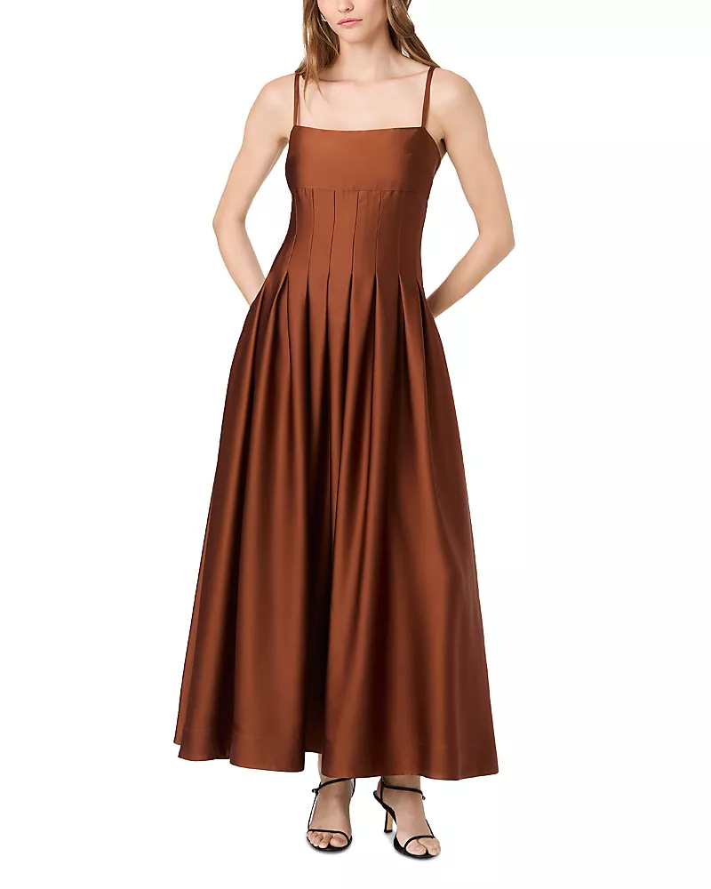 French Connection Slinky Satin Pleated Dress