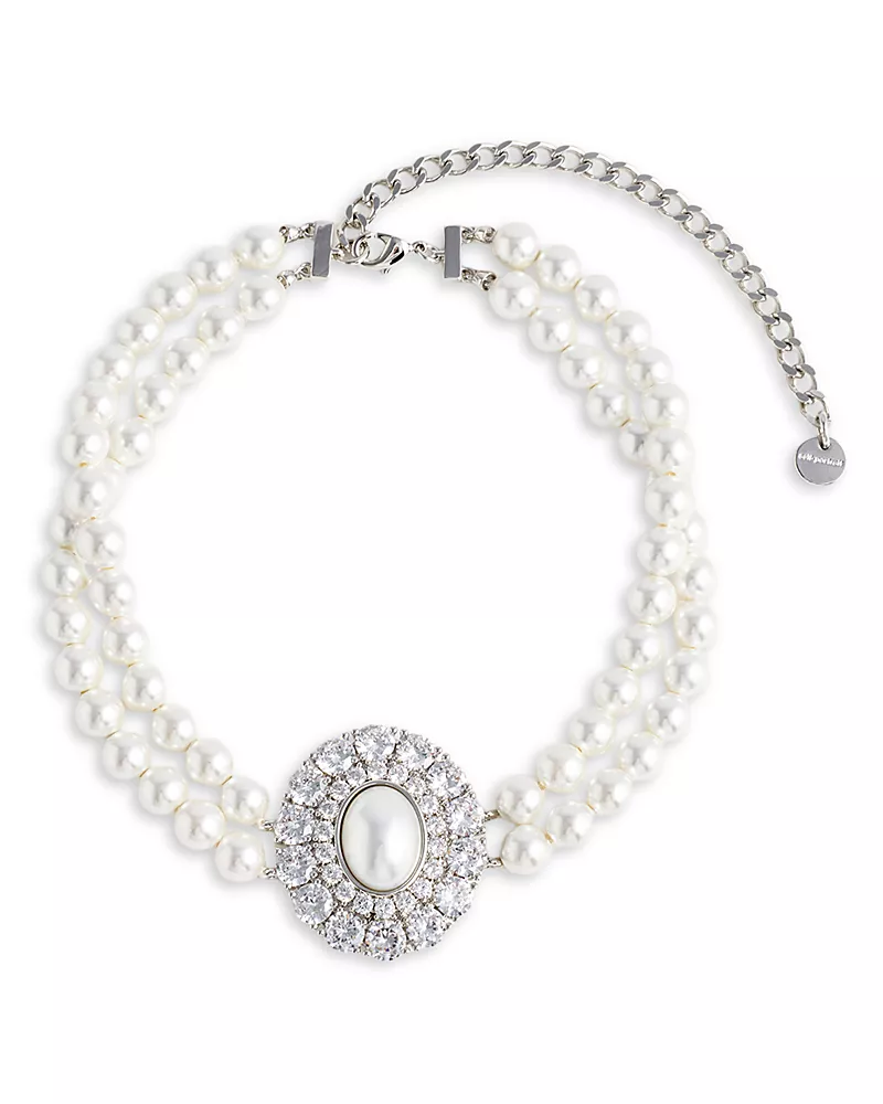 Self-Portrait Imitation Pearl Crystal Choker, 11.8