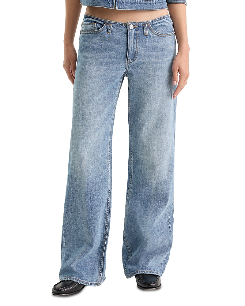 Good American Ghost Waist Low Rise Loose Jeans in Indigo1320