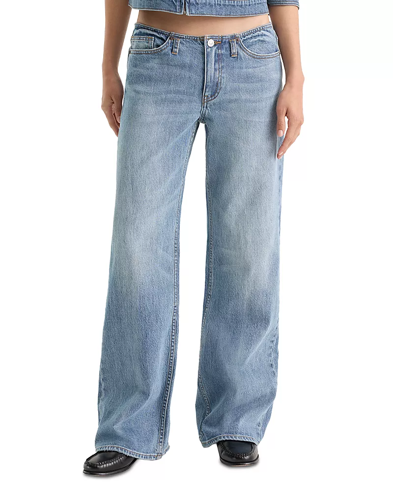 Good American Ghost Waist Low Rise Loose Jeans in Indigo1320