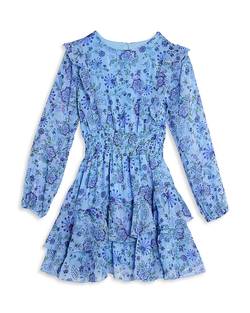 Aqua Girls' Long Sleeved Ruffled Mini Dress, Little Kid, Big Kid - Exclusive