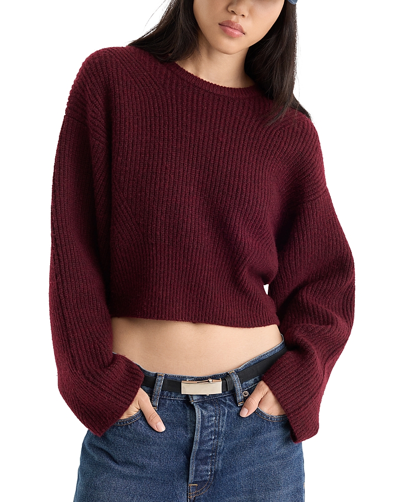 Good American The Chunky Knit Crop Sweater