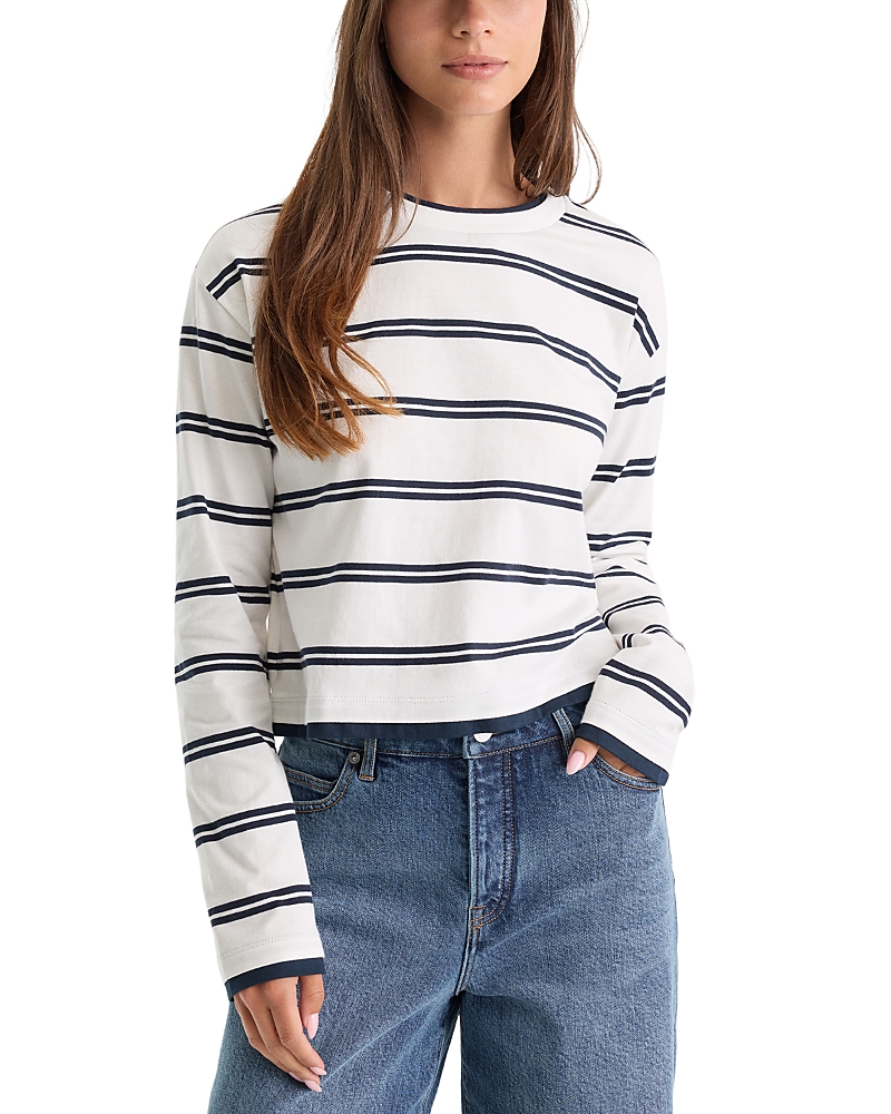 Good American The Cotton Long Sleeve Layered Tee