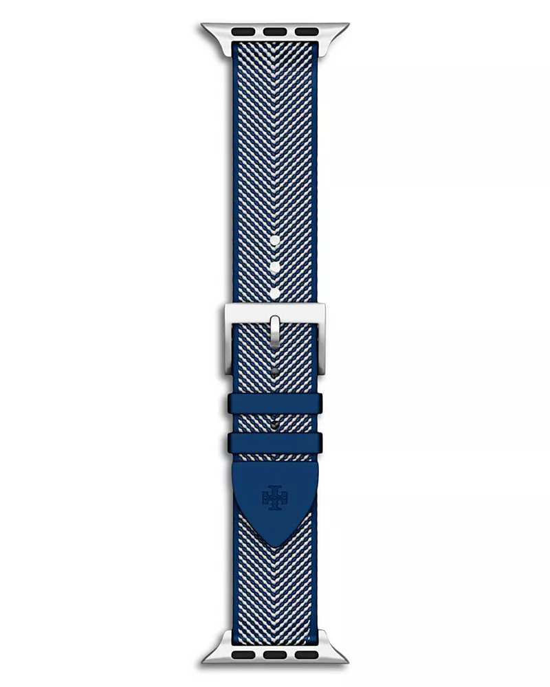 Tory Burch Kira Blue Grosgrain Band for Apple Watch, 38-46mm