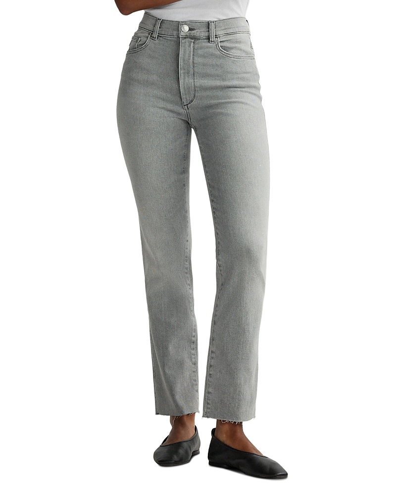 DL1961 Halle Straight High Rise Instasculpt Jeans in Light Smoke