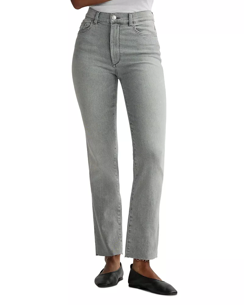 DL1961 Halle Straight High Rise Instasculpt Jeans in Light Smoke