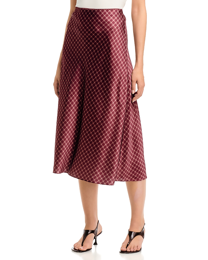 Vince Plaid Ombre Slip Skirt
