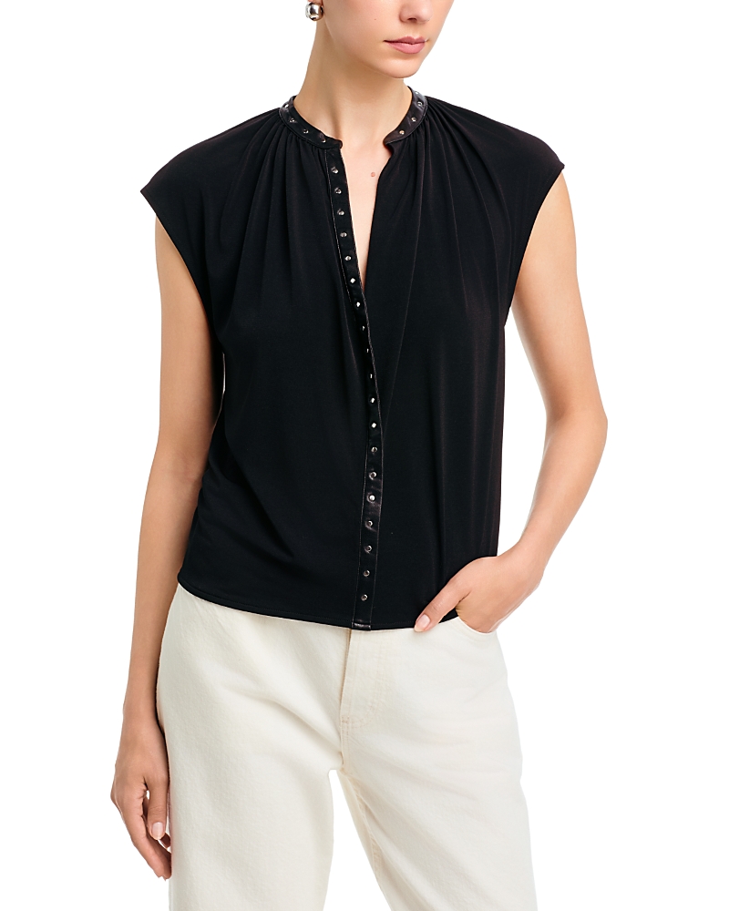 Vince Stud Trim Sleeveless Top
