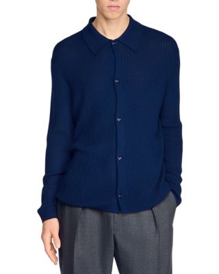 Cotton Ribbed Knit Cardigan 