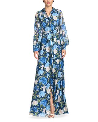 Priscilla Printed Tie Waist Gown
