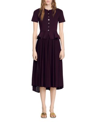 Judith Peplum Knit Maxi Dress